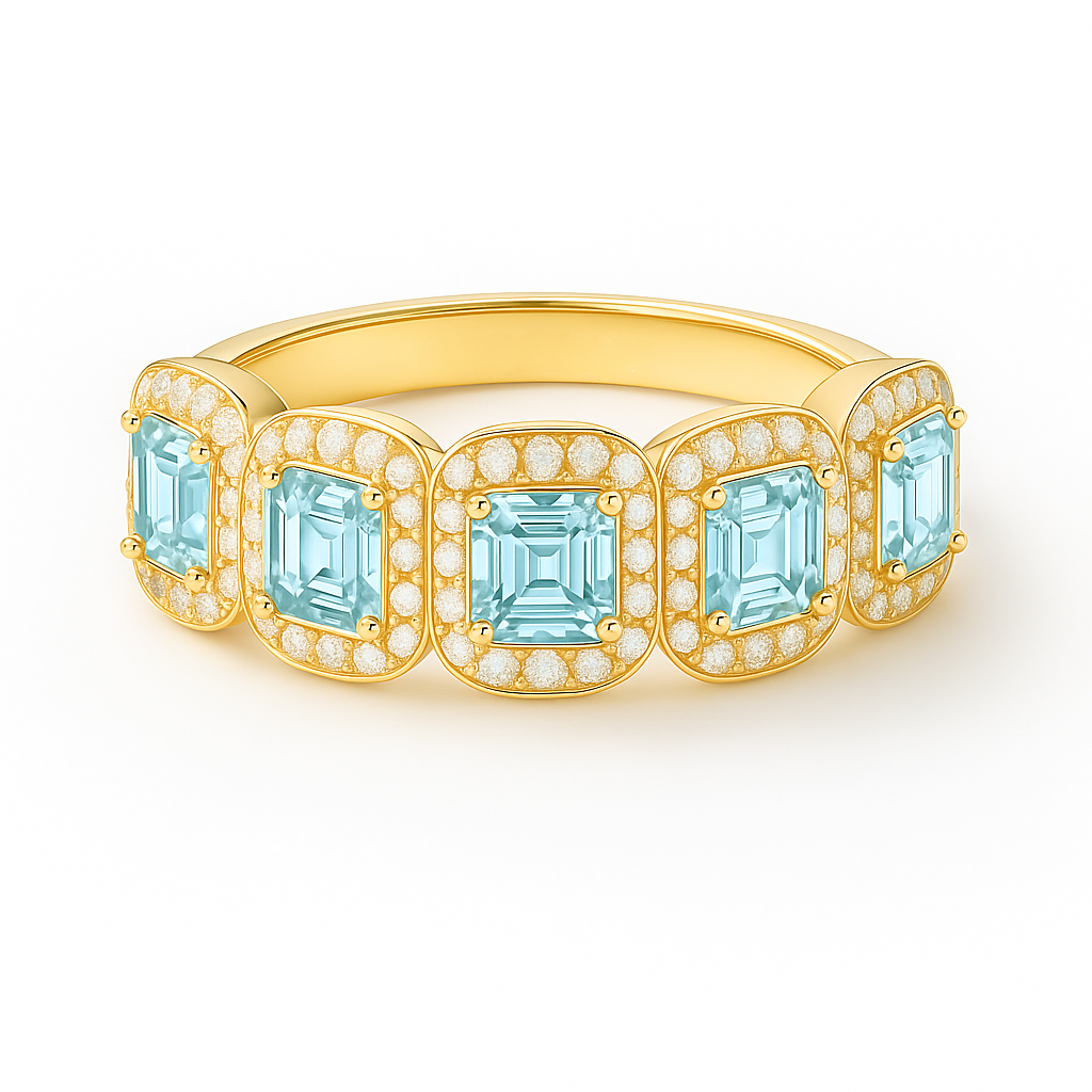 IMPERARI CHROMA – AQUAMARINE RING YELLOW GOLD