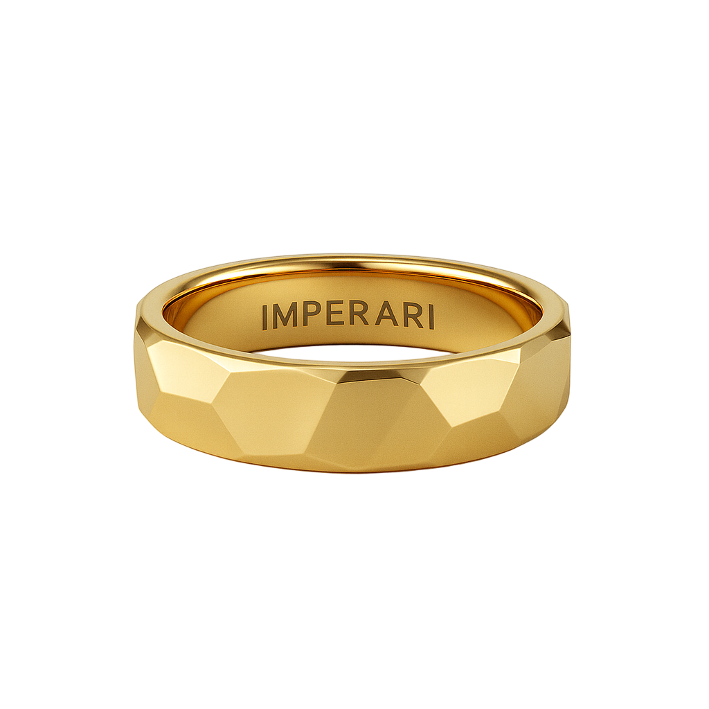 IMPERARI FACETED MEN’S RING – YELLOW GOLD