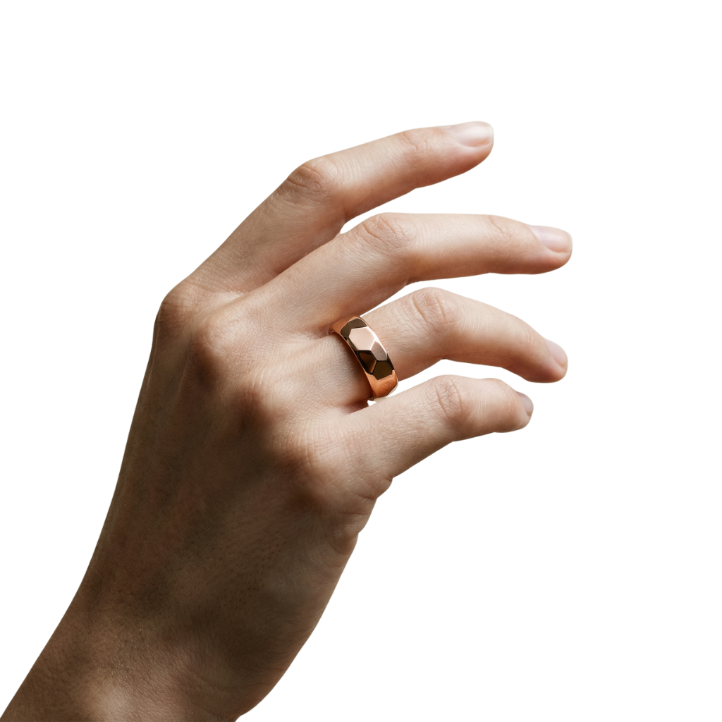 IMPERARI FACETED MEN’S BAND – ROSE GOLD