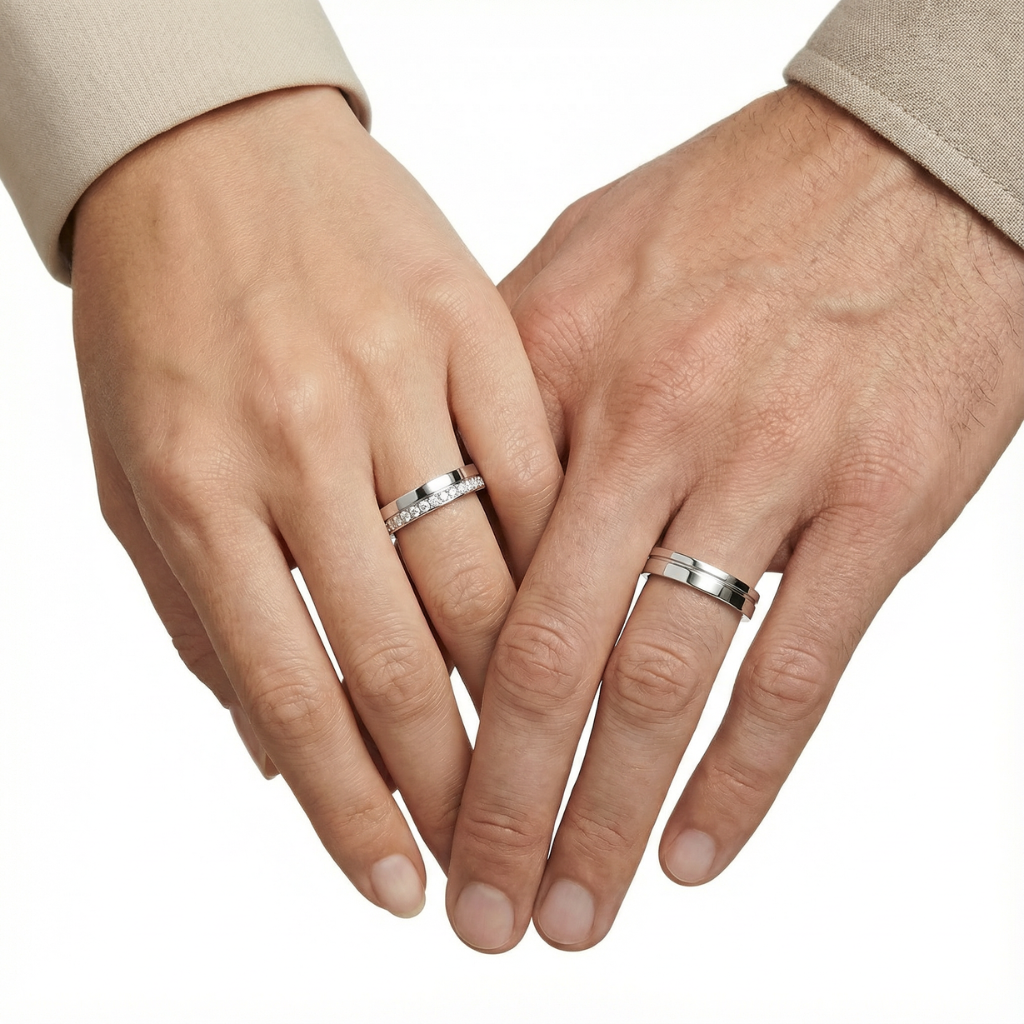 IMPERARI WEDDING BANDS SET – DIAMOND PLATINUM